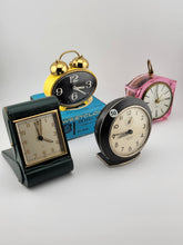 Lot Of 4 Vintage Alarm Clocks. Various Brand. Untested. May Need Repair/ Service