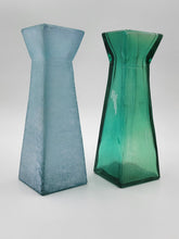 2 Cool Vidrios San Miguel Handmade Spain Recycled Glass Sea Green Textured Vases