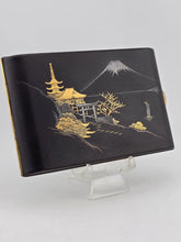 Antique AMITA Japanese Komai Damascene Mixed Metal Cigarette Case W Mount Fuji