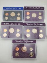 1984, 85, 86 & 89 U.S. Mint Proof Set Lot (5 Sets) Complete Original Packaging