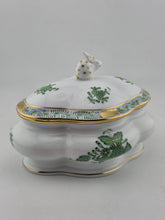 Vintage Collectible Herend Chinese Bouquet Green Cov Bonbon W/Bunny. Read.
