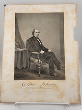 ANDREW JOHNSON, 17th President of USA Original Engraving from 1863 century