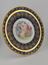 Vintage MZ Under-glaze Cobalt Porcelain Decor Plate w/24 KT Gold Czechoslovakia