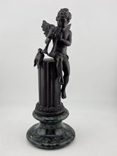 Vtg Mathurin Moreau BRONZE CUPID with LOVE Birds Marble Base Statue Sculpture