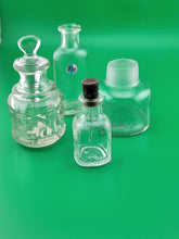 ANTIQUE LOT 4 OF PERFUME / MEDICINE/ INK BOTTLES C 19TH C & EARLY 20TH C.