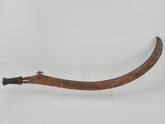 Antique 19th C Central African Mangbetu Hooked Sickle Sword Forged Iron Weapon