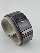 Vintage Rado Diastar Diamond Ladies Quartz Analog Watch Square Black Japan Works