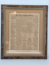 1929 Wall Street Journal Framed Newspaper Front Page Pre-Crash Financial Era