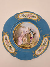 Stunning Rare 1844 Sevres Chateau des Tuilleries Plate Courting Couple Gold Tone