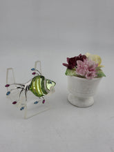 Rare Swarovski Rhodium Plated Green Crystal Fish Brooch Pin W Stafforshire Vase