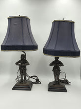 Vintage Pair Bronze Singerie Monkey Courtier Figural Table Lamps. Adjustable.
