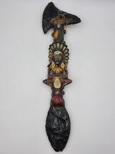 RARE VINTAGE Aztec Mayan Axe Spearhead Folk Art Sacrificial Obsidian Rain Stick