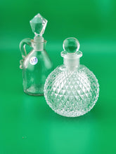 Antique Set Of 2 Cut Glass Perfume Bottle W Stoppers. 1 Czechoslovakia & 1 Jug.