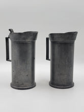 Antique Set Of 2 1840's Dutch Pewter Flagon Tudorrose KAN LITRE Touchmarks 10 In