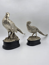 Vintage Pair XL Castilian Brass Pheasant Sculptures Cock Hen on Base 14 inch.