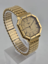 Vintage Longines 4898 Quartz Gold Plated Octagonal Watch Roman Dial Date Working