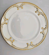 Lot Of 5 Antique Coalport 24k Gold White Dinner Plates England 8.5"dia. C 1910.