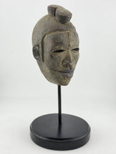Vintage African Lwena Style Mask Angola Carved Wood Sculpture Tribal Art Stand