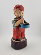 1960'S MICHANICAL WIND-UP BUBBLE BLOWER BOY TIN LITHO MARUSAN JAPAN TOY Untested