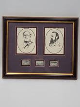 Framed Lee and Jackson Portraits with 1937 Lee/Jackson 4cent Stamp - 13" x 16"