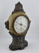Antique F. Kroeber Metal Mantel Alarm Clock c.1893 Ornate Victorian Windup Read