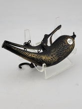 Rare Antique 18th C Ottoman Islamic Bronze Engraved Black Powder Gun Flask.