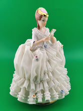 Antique German Dresden Handcrafted Porcelain Lady Figurines by Reine Handarbeit.