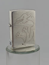 2003 Zippo Lighter DOUBLE SIDED Wrap Around ENGRAVED DRAGON with RED EYE. Works