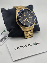 New Lacoste Men's Tiebreaker Chrono Watch - Blue With Gold Plated Bracelet Works