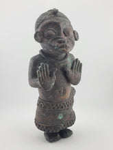 Vintage 1940's African Bronze Figure Rare Benin Style Tribal Bronze Sculpture 9”