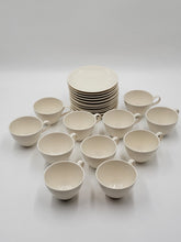 Rare Set Of 11 Tea/ Coffee Cups & 12 Saucers Museum White by Castleton (USA). VG