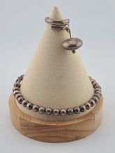 Unique Set Of Sterling Silver Beaded Bracelet & Ring 925 Toggle Clasp w/ Charm