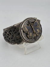 Vintage Gourgeous Ollipop Bronze and Black Tone Butterfly Cuff Bracelet USA