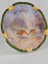 RARE 19th C LIMOGES FRANCE PHEASANTS PLATE CHARGER HANDPAINTED AND STAMPED