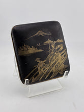 Rare Antique Japanese Maki-e Lacquer Cigarette Case Mt Fuji Rickshaw Scene Meiji