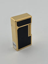 Rare VINCI Paris Gold Black Lacquer Butane Lighter France Dupont Style Working