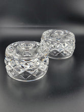 Vintage Pair Signed Waterford Irish Cut crystal candle holders. VG Condition.