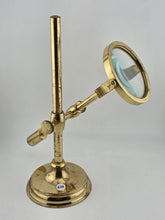 Antique C 1920's Solid Brass Desk Top Magnifying Glass Three Way Adjustable.