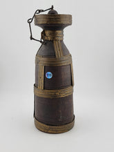 ANTIQUE TRIBAL ART JUG CANTEEN WOOD METAL AFRICA ETHIOPIA OROMO PEOPLE