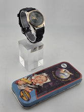 NIB Fossil PC-9626 Gold Tone Black Dial Quartz Watch Leather Strap 36mm