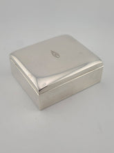 Vintage Sterling Silver by Poole 14 Cigarette Trinket Box w/Wood Inlaid. VG.