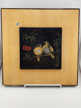 Japanese Wajimaya Lacquerware Asian Art Plaque Birds On Branch Painted Tile Vtg