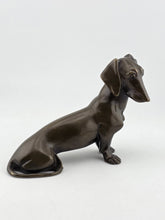 Antique Miniature Bronze Dachshund Sculpture Vintage Dog Figurine Paper Weight