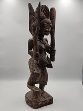 Rare Antique XL 26 In Yoruba African Wood Pregnant Lady Tribal Sculpture Nigeria