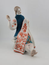 1960, Ukraine Porcelain sculpture "Ukrainian woman embroidery shawl", Kiev, RARE