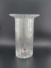 Rare Iittala Finland Crystal Vertica Vase designed by Timo Sarpaneva. Signed.