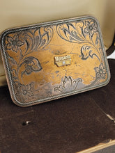 Rare Vintage Monsanto Belt Buckle 10kt Gold Plated W Diamond Emblem Original Box