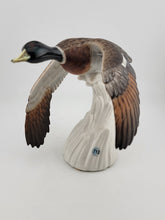 VINTAGE MID CENTURY C. MARTINO SPAIN BISQUE PORCELAIN DUCK ON FLY SCULPTURE