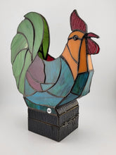 ROOSTER STAINED GLASS CANDLE HOLDER, Unique Votive Candle holder