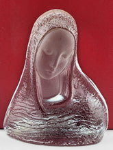 Vintage Viking Clear Frosted Textured Art Glass Virgin Mary Madonna Figurine